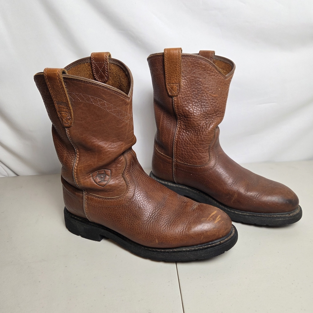 Ariat Brown Pull-On Cowboy Work Boots